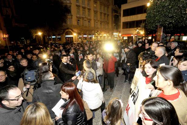 Concentración de los periodistas albaceteños el 29 de enero. Imagen: APAB